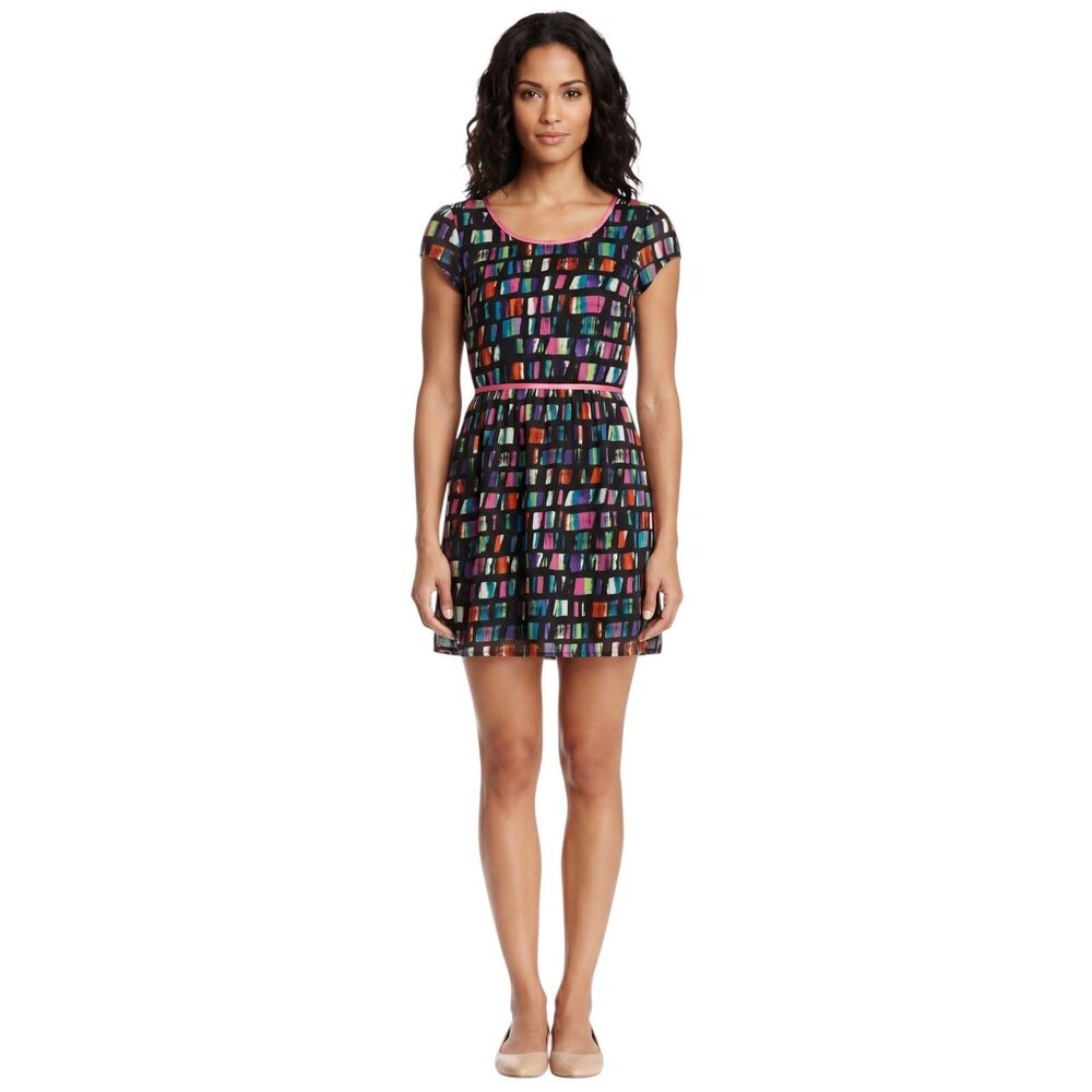 Jodi Kristopher Fit & Flare Dress Black Pink Jr 11